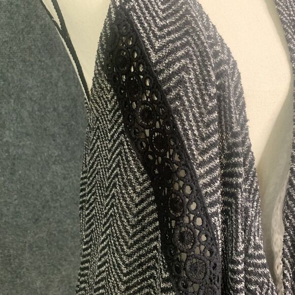 Maurice’s Open Vest Size M Waterfall Chevron Pattern Crochet Lace Boho Festival - Picture 5 of 12